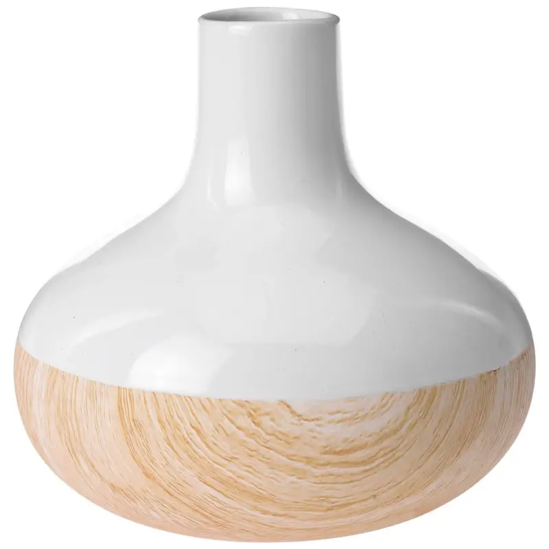 Bezpieczna płatność Ceramiczny wazon WOOD LOOK na sztuczne kwiaty, dekoracje