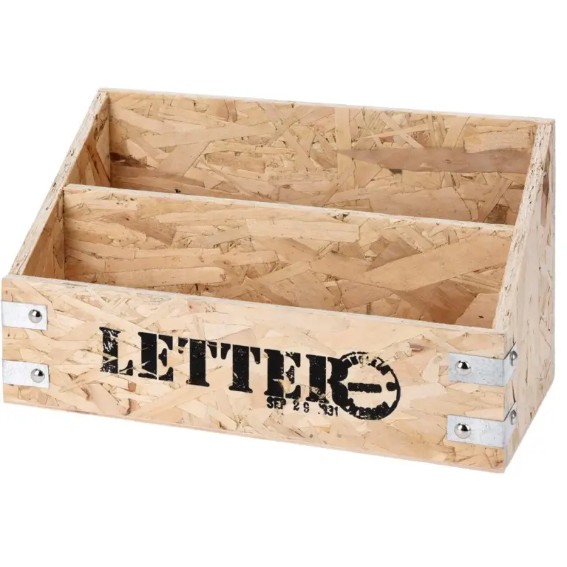 Ostatnie sztuki Organizer na biurko LETTER - drewniany, 2 przegrody