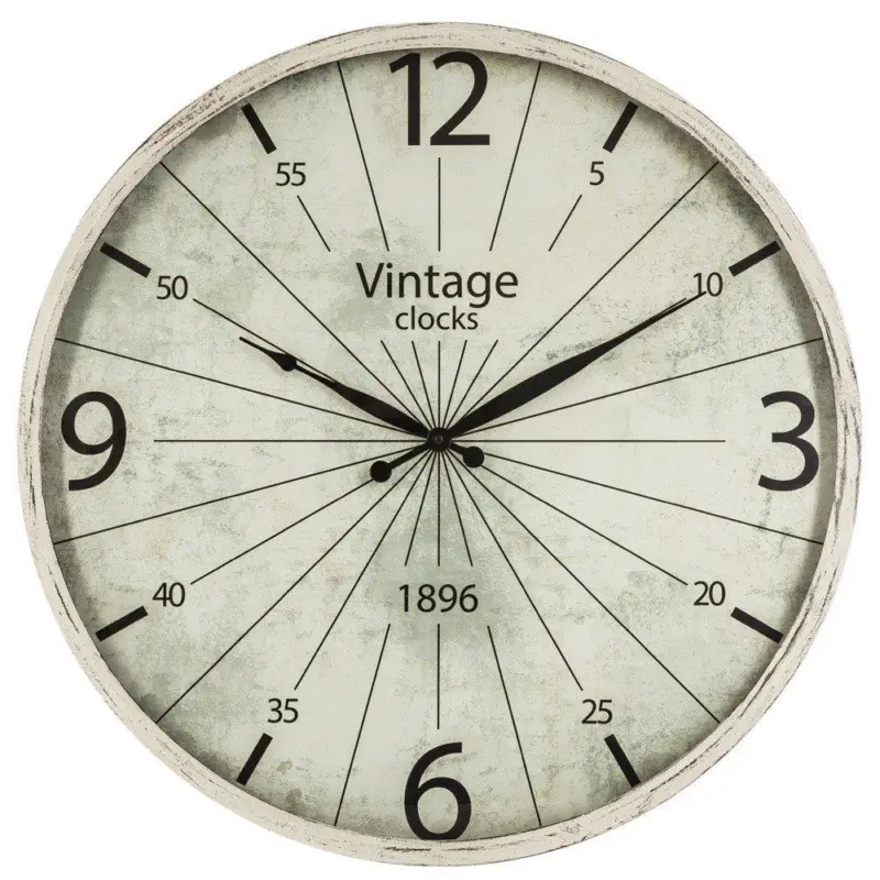 Zegar w stylu vintage, stylowy dodatek na powieszenia na ścianę o ciekawej szacie graficznej Tylko dziś