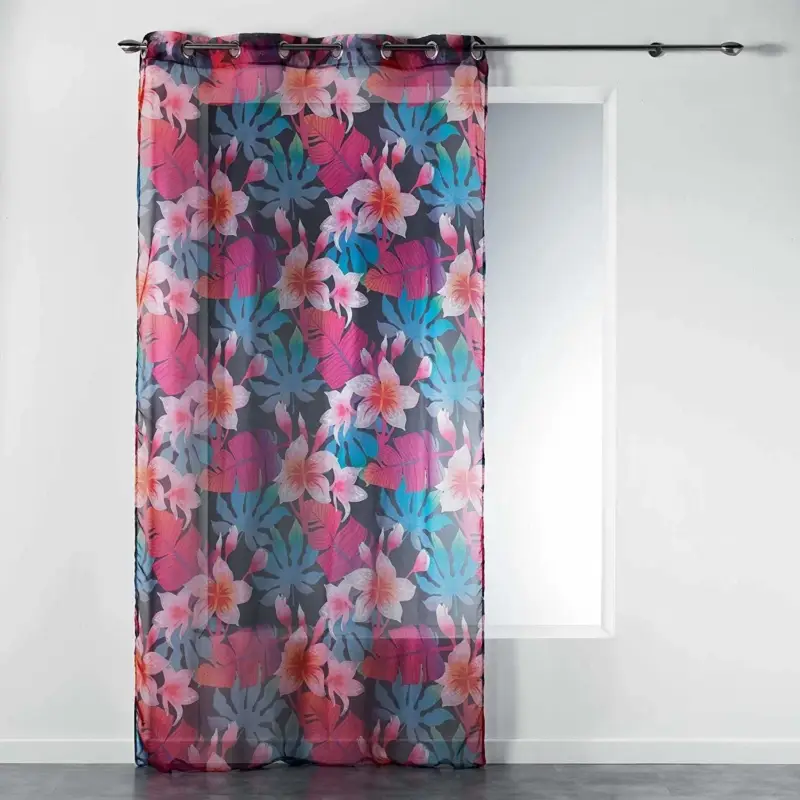 Firana na przelotkach w kwiaty 140 x 240 cm, FUN FLOWERS Sprawdź teraz