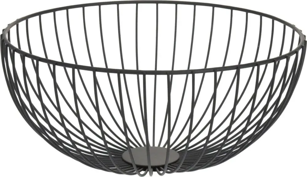 Bezpieczne zakupy Kosz na owoce metalowy Ø 30 cm, czarny