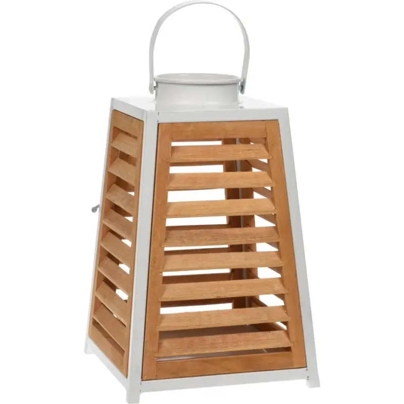 Ostatnie sztuki Latarenka z metalową ramą, bambus, wys. 36 cm
