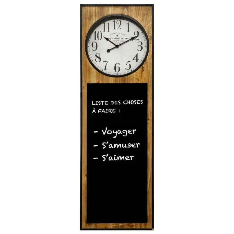 Obniżka ceny Zegar ścienny z tablicą kredową na notatki, 115 x 37 cm