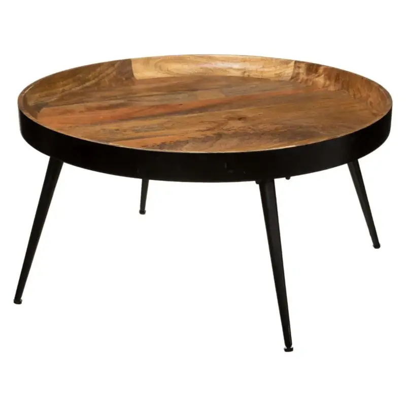 Stolik z drewna mango SIWAN, Ø 70 x 36 cm Popularny