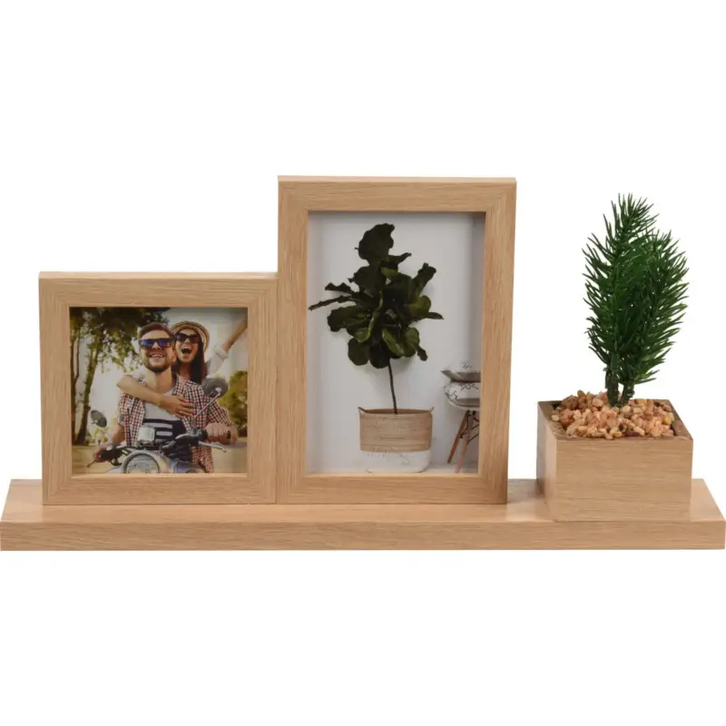 Premium Ramka na zdjęcia ze sztuczną roślinką, 37 x 7 x 19 cm