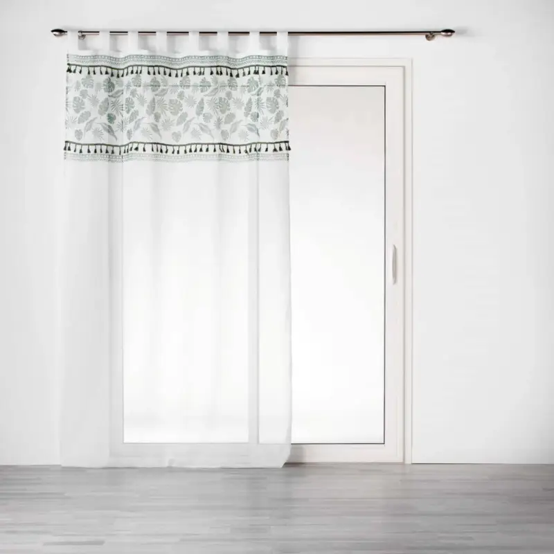 Firanka na szelkach MILAGREEN, woal, wzór tropikalny, 140 x 240 cm Tylko dziś