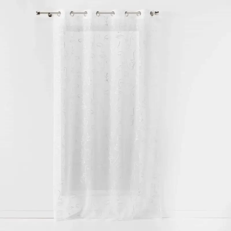 Firanka do salonu na przelotkach ARTY LINE, nadruk metalizowany, 140 x 240 cm Łatwy zwrot