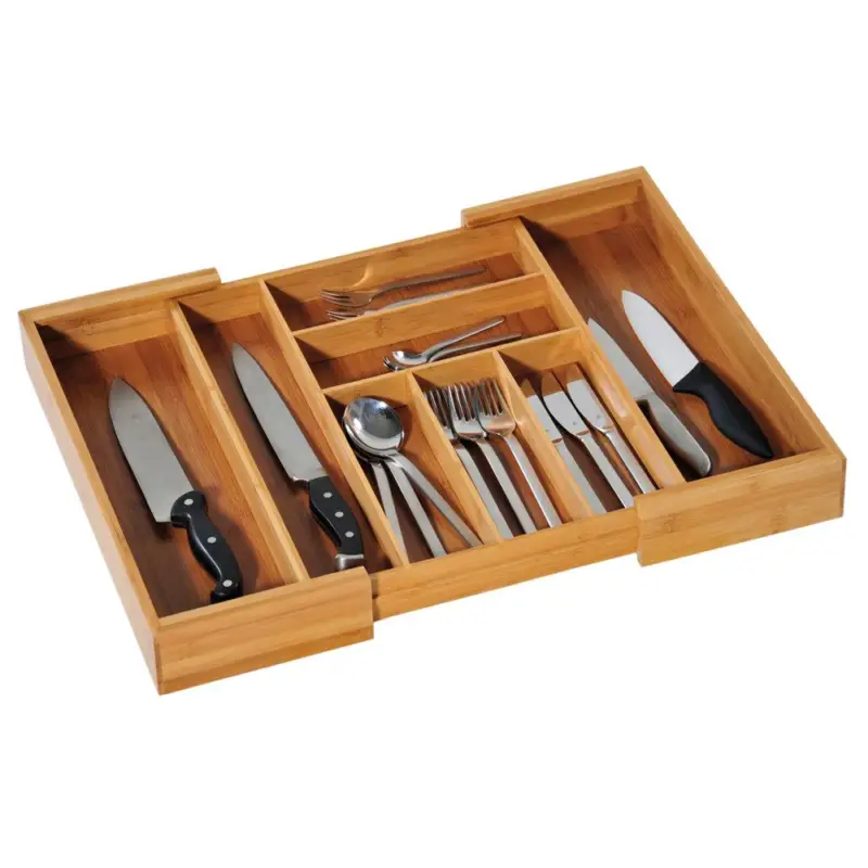 OUTLET Wkład na sztućce regulowany, 35-58 cm, bambusowy, KESPER Wysoka jakość