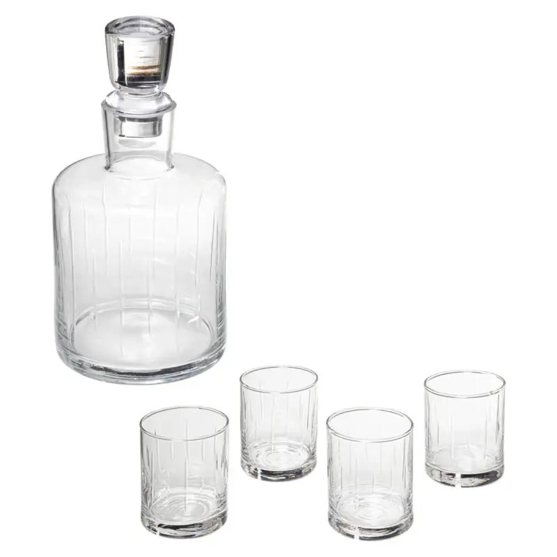 Popularny Karafka do whisky + 4 szklanki, 350 ml, 5 elementów
