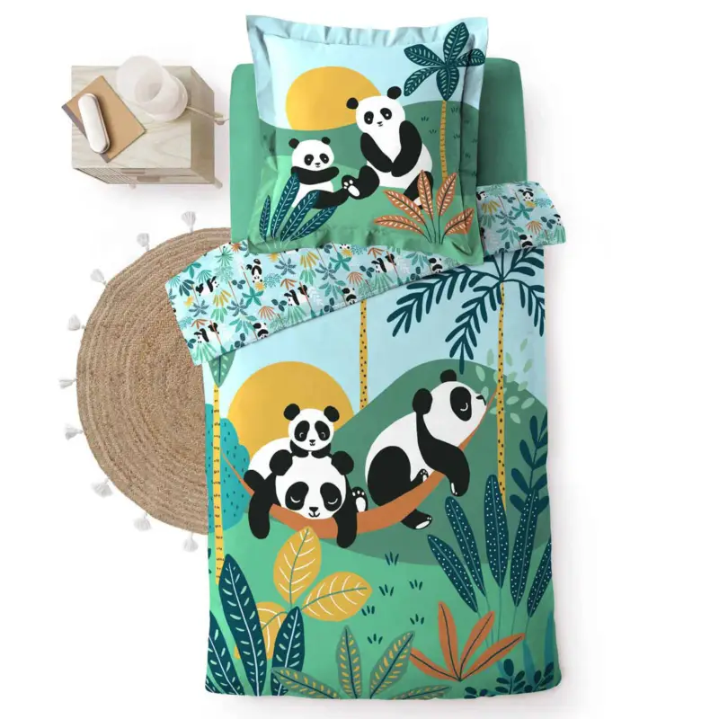 Super okazja Komplet pościeli dziecięcej PANDA LIFE, bawełna 140 x 200 cm