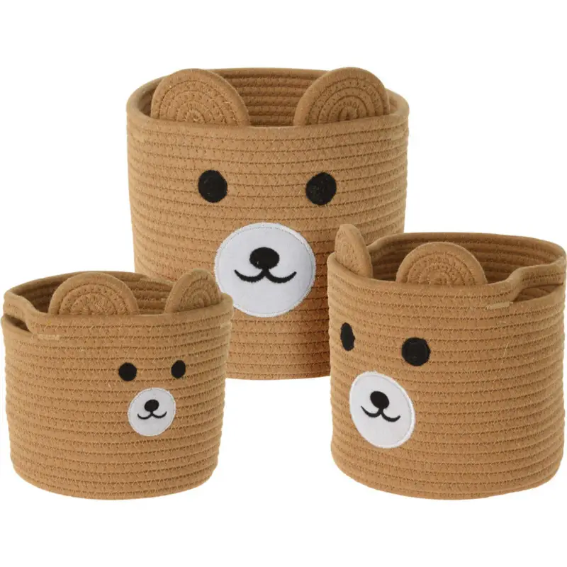 Łatwy zwrot Kosze na zabawki BEARS, 3 sztuki