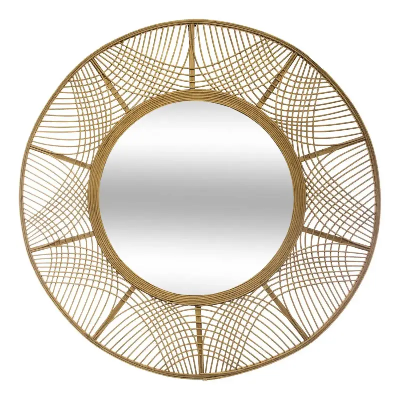 Tani Lustro boho w bambusowej ramie INA, Ø 89 cm