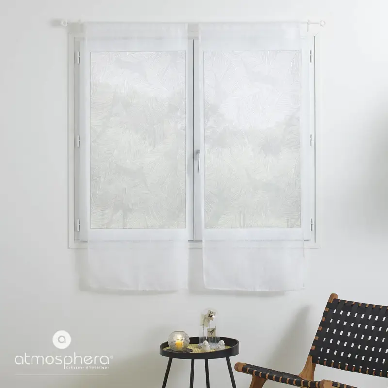 Wyprzedaż Firanki do kuchni krótkie Leaf, wzór liści, 2 sztuki, 60 x 160 cm