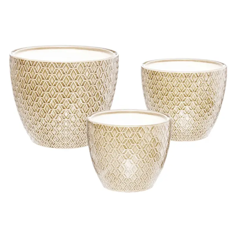 OUTLET Doniczki ceramiczne, 3 sztuki Obniżka ceny