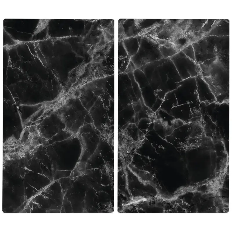 OUTLET Szklane płyty ochronne na kuchenkę – 2 sztuki, MARBLE BLACK, ZELLER Wybór klientów