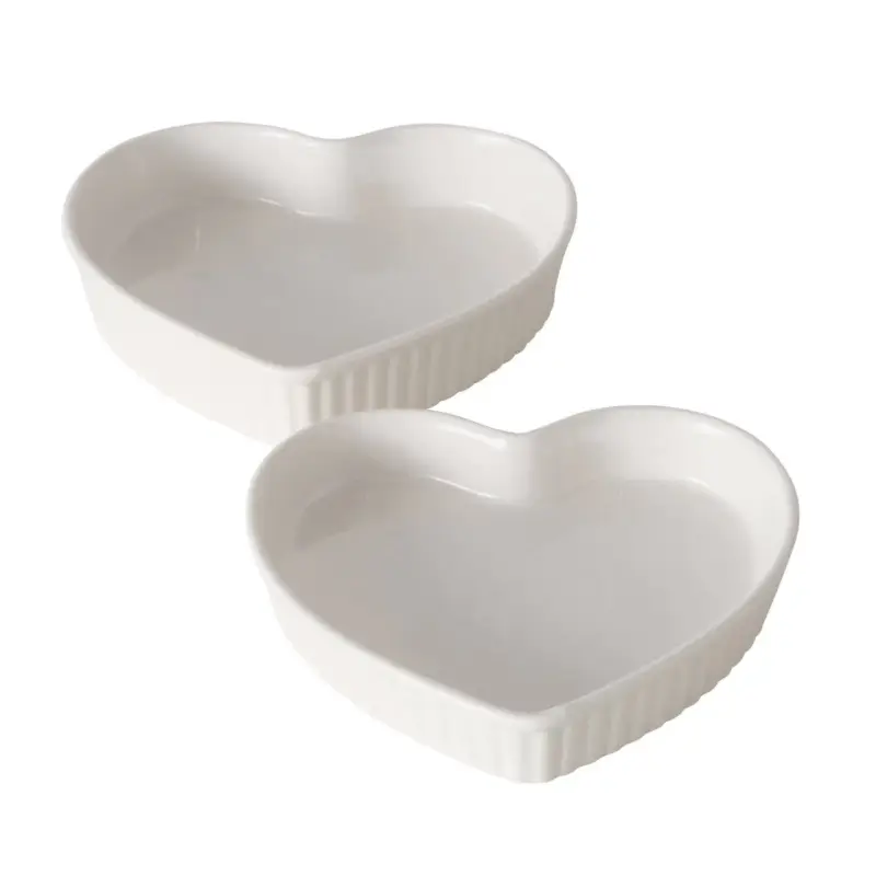 Ceramiczne formy do pieczenia w kształcie serca, 2 sztuki Zniżka