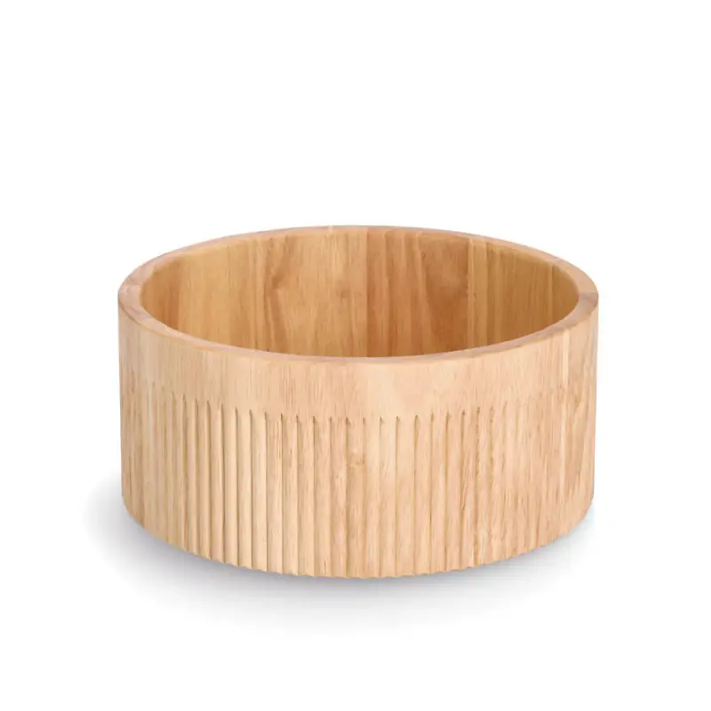Hit sprzedaży Cylindryczna miska w prążki, bambus, Ø 27 x 12 cm