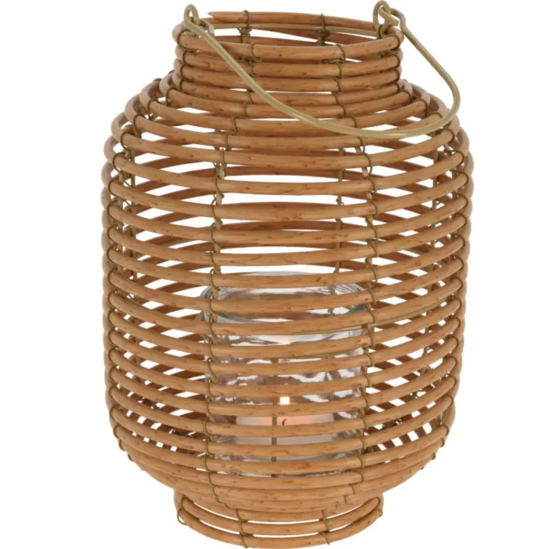 Lampion pleciony ze szklanym wkładem, 28 cm Szybka dostawa