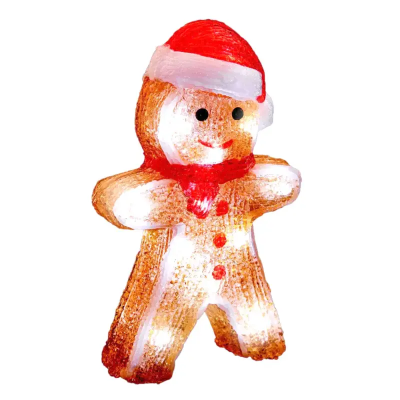 Dekoracja świąteczna LED, ludzik z piernika, 21 cm Oferta czasowa