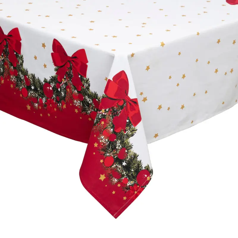 Obrus świąteczny z girlandą i kokardami Oferta