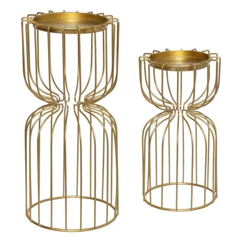 Ekspresowa dostawa Zestaw metalowych świeczników na tealight, złote