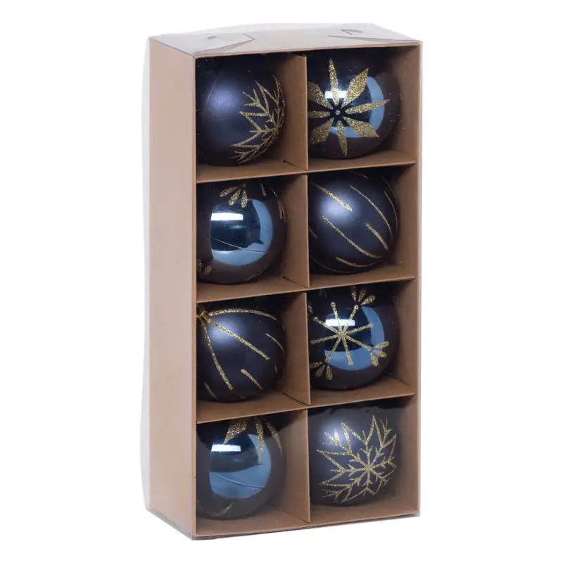 Oferta czasowa Zestaw bombek ze złotymi zdobieniami, 8 cm