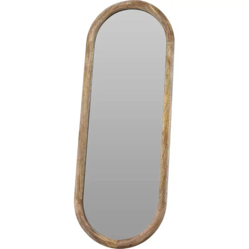 Okazja Lustro ścienne w drewnianej ramie mango OVAL, 28 x 2,5 x 77,5 cm