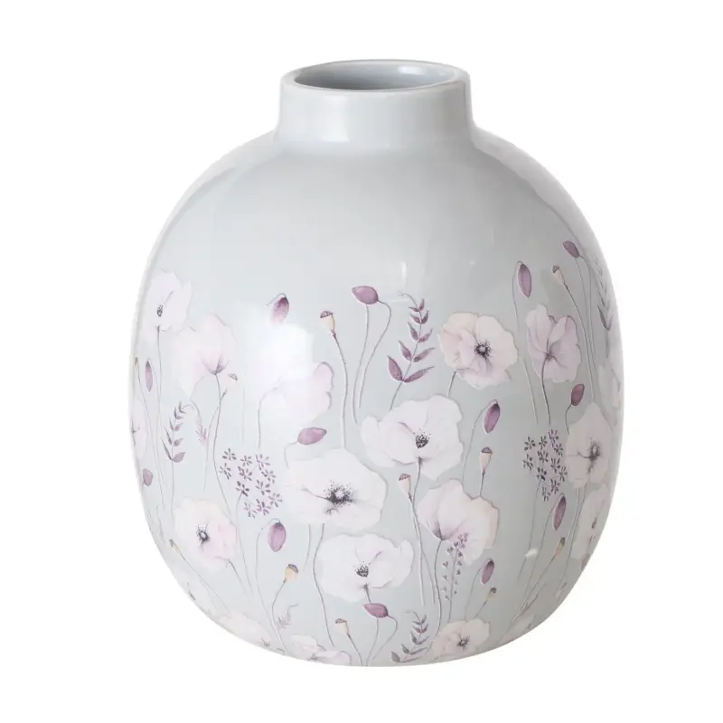 Sprawdź teraz Wazon ceramiczny z malowanymi kwiatami, SARAH, 17 cm