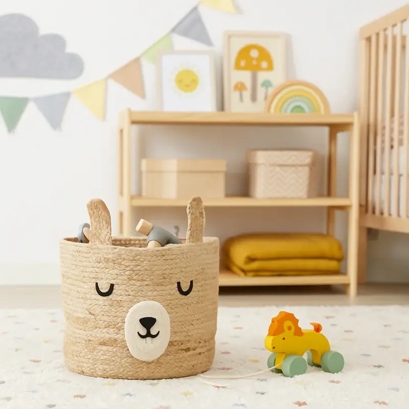 Pojemniki na zabawki miś z uszkami JOY, Ø 28 cm Tylko dziś