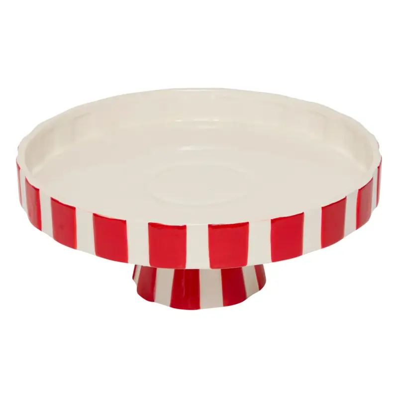 Ceramiczna patera świąteczna, czerwono-biała, Ø 27 cm Darmowa dostawa