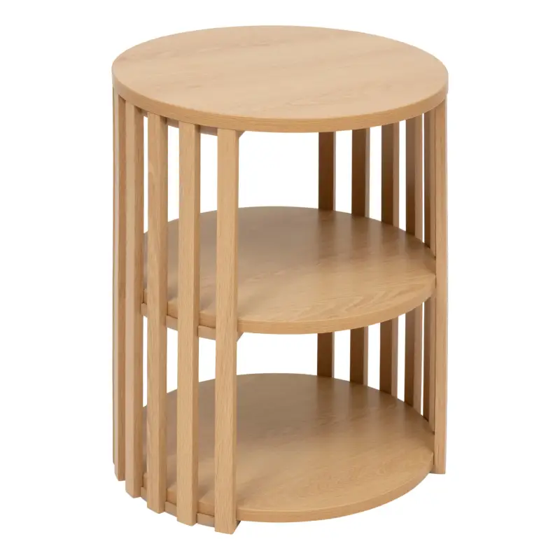 Ostatnie sztuki Stolik nocny, lamele, z półką SLAT, 48 cm