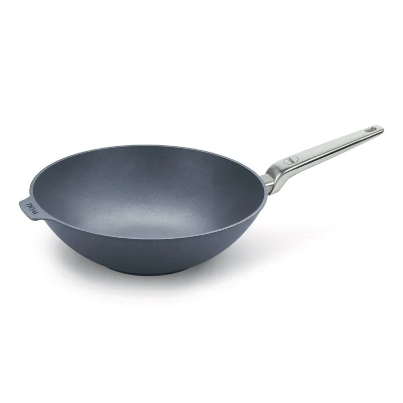 Wok DIAMOND LITE PRO 32 cm, uchwyt ze stali nierdzewnej, tytan, WOLL Nowość