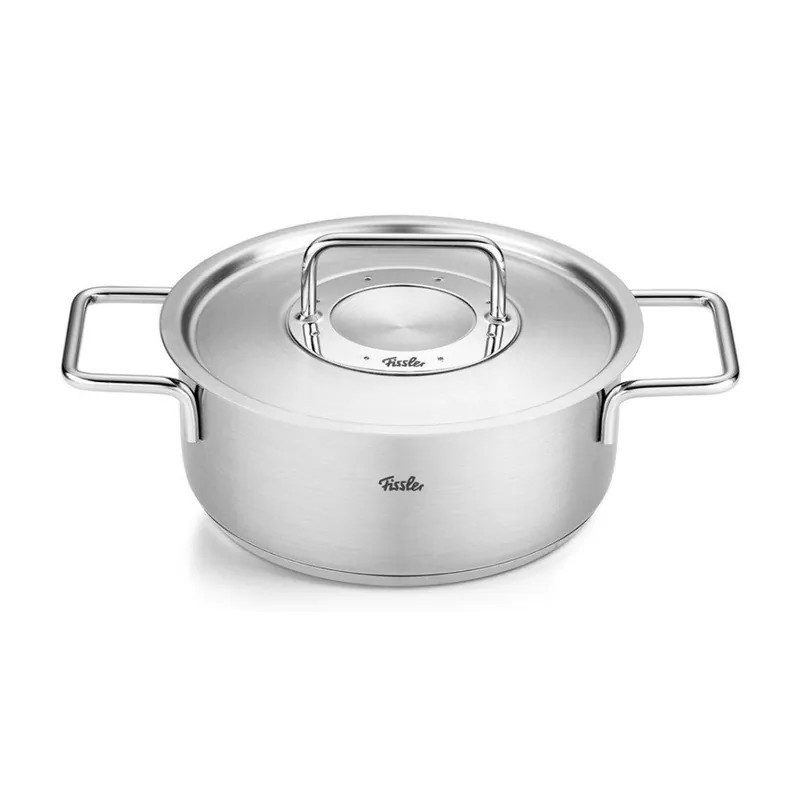Garnek niski PURE 20 cm, srebrny, stal nierdzewna, Fissler Kup online