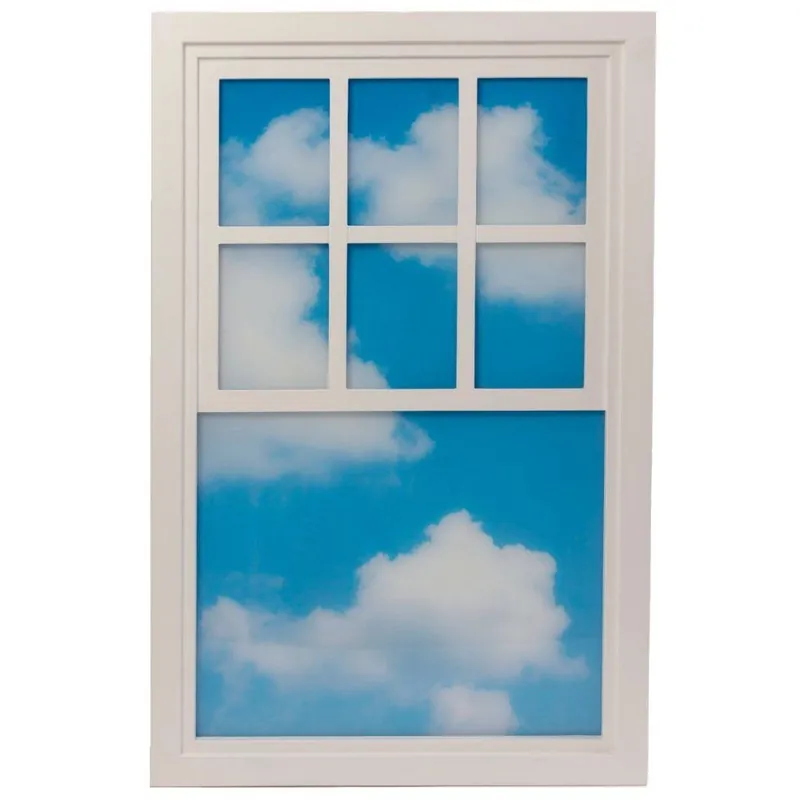 Świetlna dekoracja ścienna WINDOW #1 90 x 57 cm, biała, drewno i akryl, Seletti Niska cena