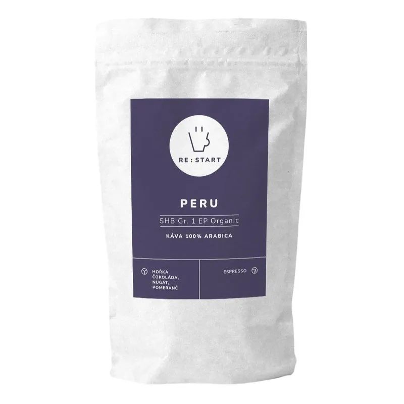 Wysoka jakość Kawa ziarnista PERU - SHB GR.1 ORGANIC 250 g, RE:START