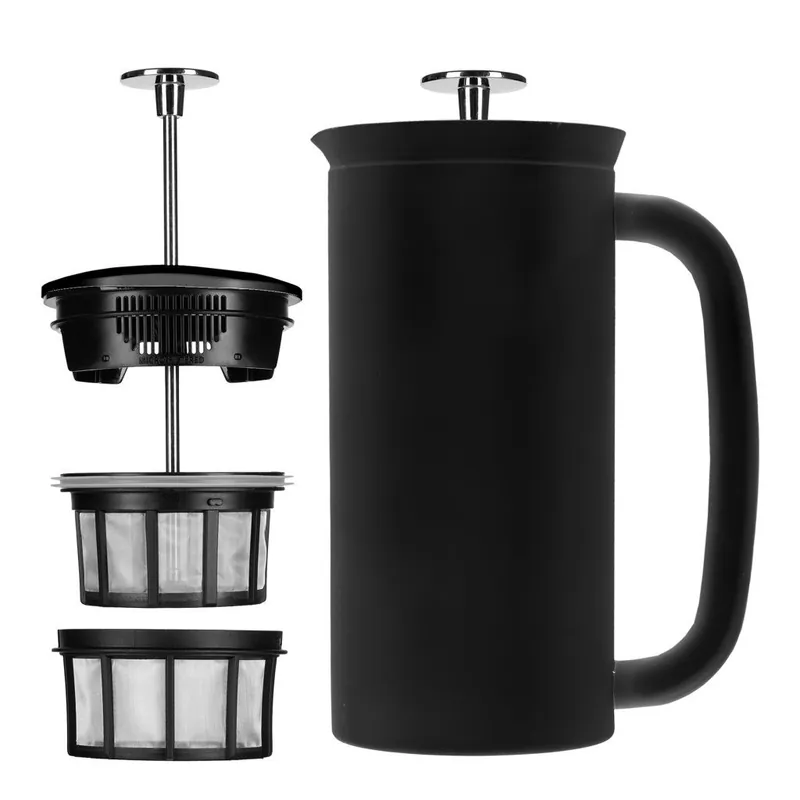 Wysoka jakość Zaparzacz do kawy French press PRESS P7 950 ml, czarny, stal nierdzewna, Espro