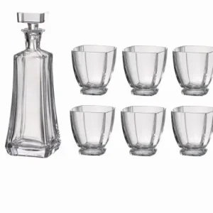 BOHEMIA AREZZO Zestaw Do Whisky Karafka 700 ml + Szklanki 6x 320 ml Prezent Promocja