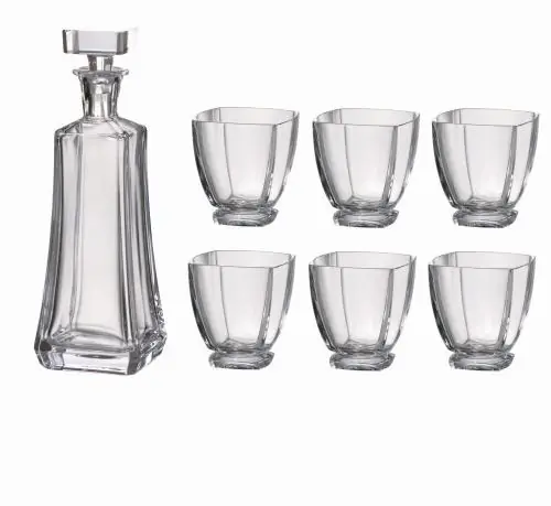 BOHEMIA AREZZO Zestaw Do Whisky Karafka 700 ml + Szklanki 6x 320 ml Prezent Promocja