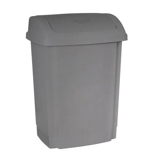 Kosz 15 L Srebrny Plast Team zamykany pokrywa Kup teraz