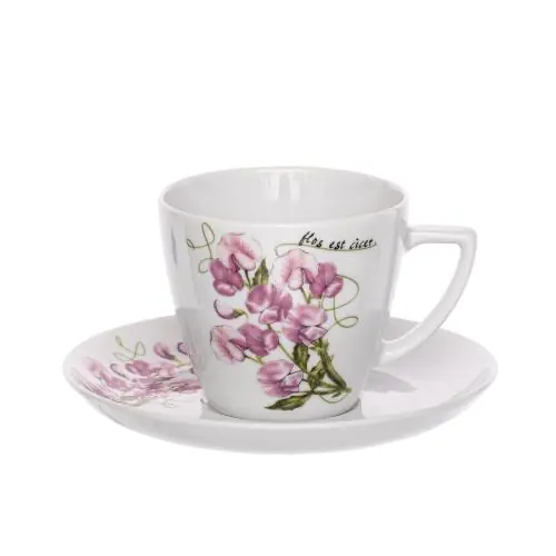 Bezpieczna płatność LUBIANA BEATA Filiżanka Ze Spodkiem Zestaw Do Kawy Herbaty 350 ml 17,5 cm