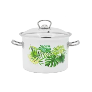 Garnek emaliowany ze stalowymi uchwytami Monstera Emalia Rybnik 18 cm/3 l Nowość