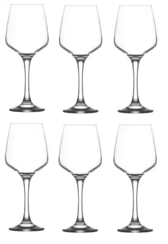 Darmowy zwrot LAV LAL Kieliszki Komplet 6 Szt. Zestaw Kieliszków Do Wina Wody 6 x 295 ml