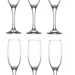 Obniżka ceny LAV VENUE Kieliszki Komplet 6 szt. Kieliszków Do Szampana 6 x 220 ml
