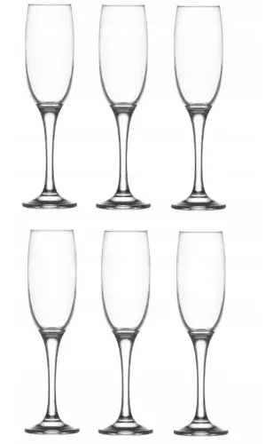 Obniżka ceny LAV VENUE Kieliszki Komplet 6 szt. Kieliszków Do Szampana 6 x 220 ml