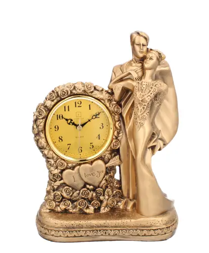 Zamów dziś Livello Zegar Kominkowy Stojący Ceramiczny Retro Złoty 28 cm Duży Para