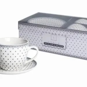 2 x Filiżanka Ze Spodkiem Do Kawy 250 ml Zestaw Kawowy Porcelana Livello Ograniczona ilość
