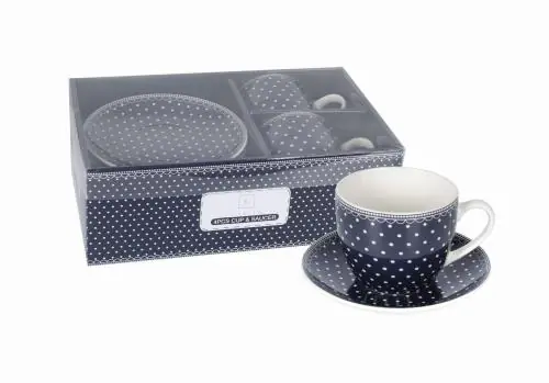 2 x Filiżanka Ze Spodkiem Do Kawy 250 ml Zestaw Kawowy Porcelana Livello Wybór klientów