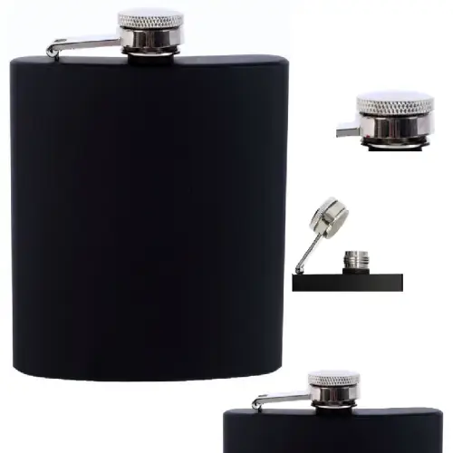 Piersiówka czarna stalowa Livello nierdzewna elegancka kompaktowa 150ml Super okazja