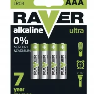 Bateria alkaiczna 1,5V LR6 AAA Raver zestaw 4 szt Nowy