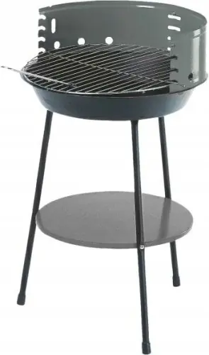 Grill węglowy okrągły z półką regulowany Premium
